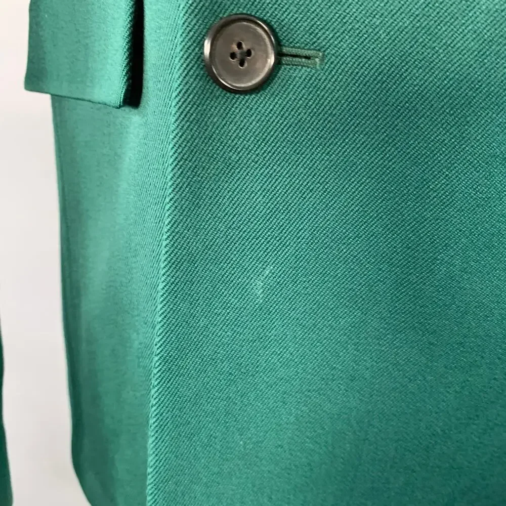 CALVIN KLEIN 205W39NYC 36 Green Wool Twill Double Breasted Peak Lapel Sport Coat